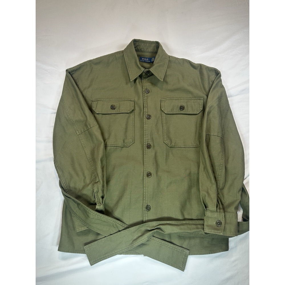 Woman's Polo Ralph Lauren Military Olive Herringbone Twill Jacket Size 12